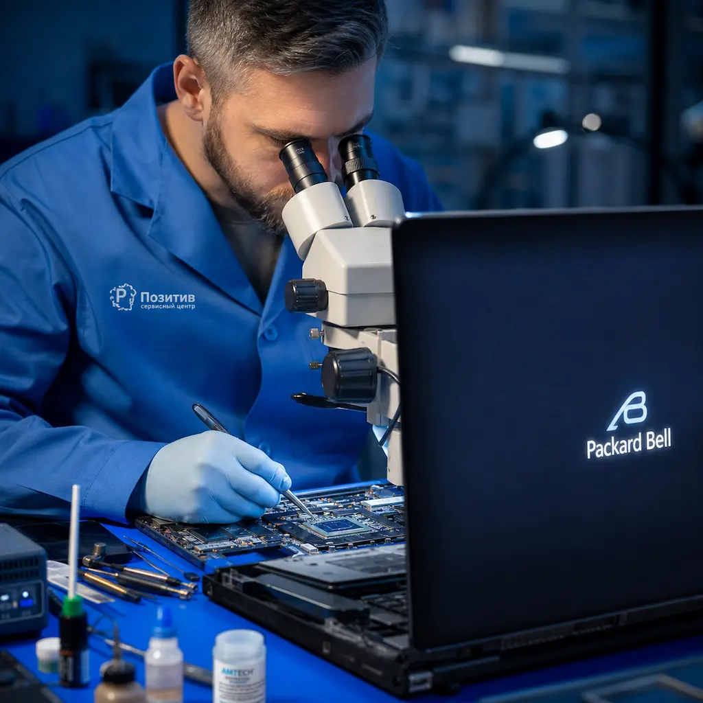 Замена видеокарты ноутбука Packard Bell в Малаховке