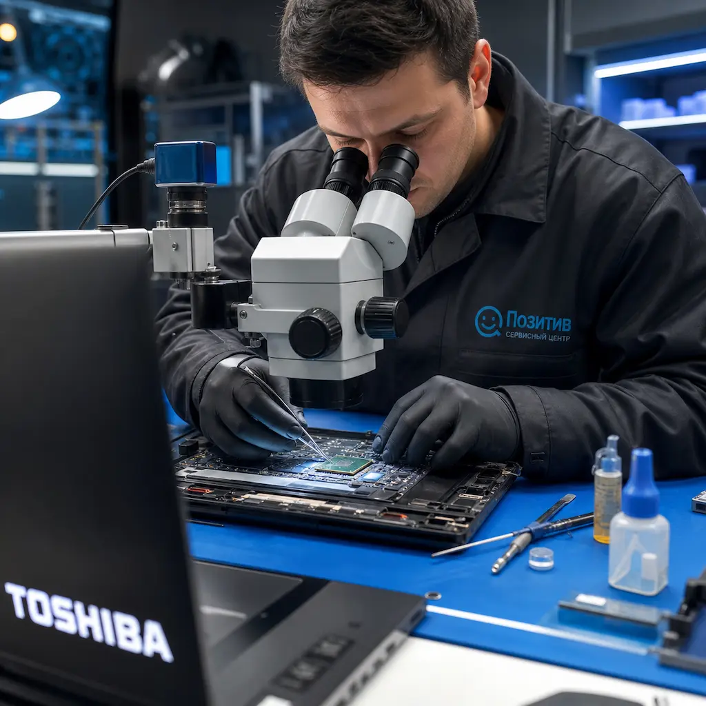 Замена видеокарты ноутбука Toshiba в Малаховке