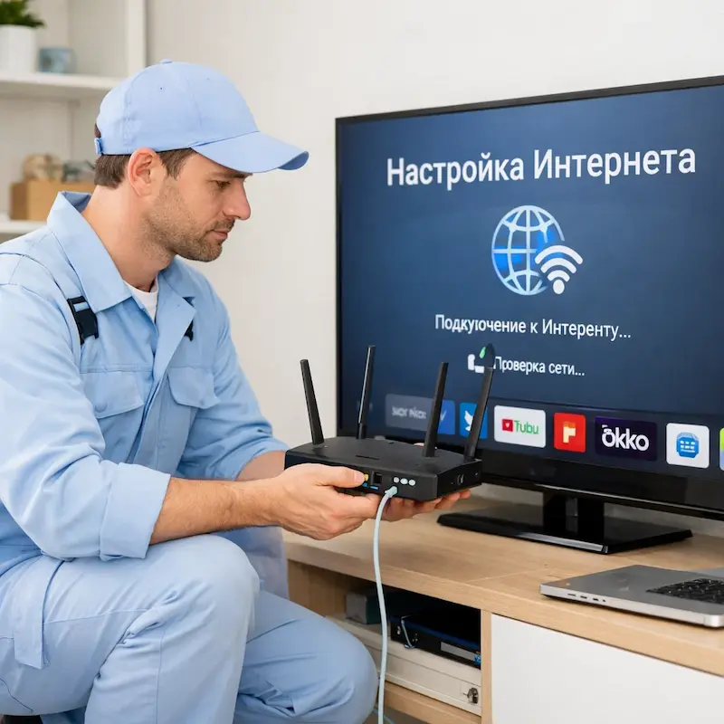 Настройка интернета на телевизоре в Малаховке