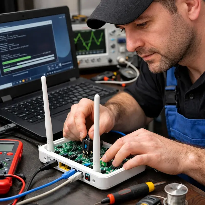 Перепрошивка WiFi роутера в Малаховке