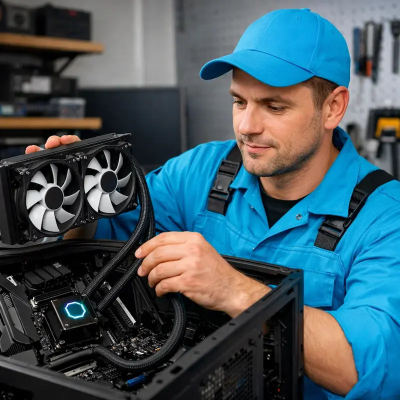 Установка водяного охлаждения на компьютер в Малаховке