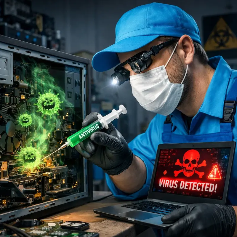 Лечение компьютера от вирусов в Малаховке на дому